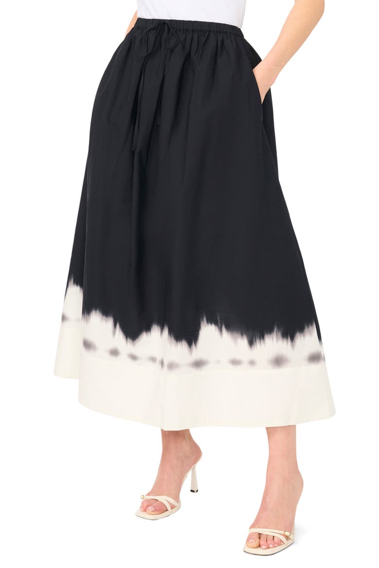 Drawstring Maxi Skirt, Main, color, RICH BLACK