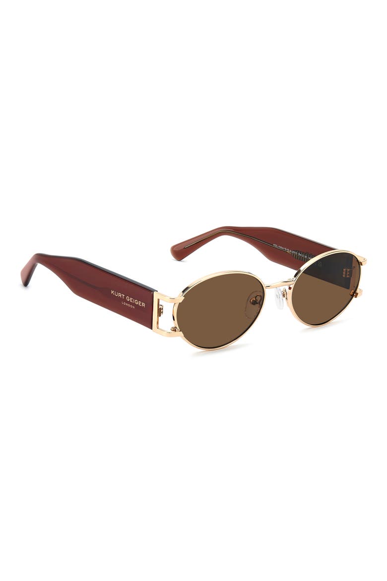 54mm Rectangular Sunglasses, Alternate, color, GOLD/ BROWN