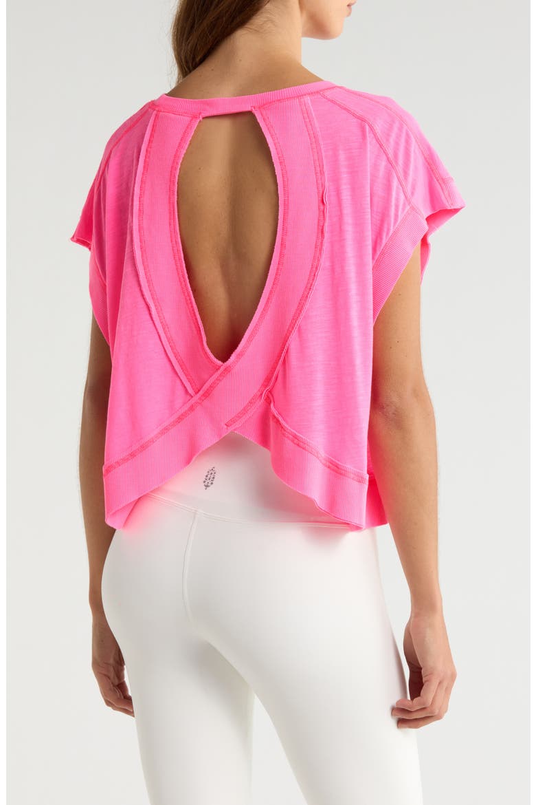 FP Movement My Tee Time Open Back T-Shirt, Alternate, color, HOT PINK