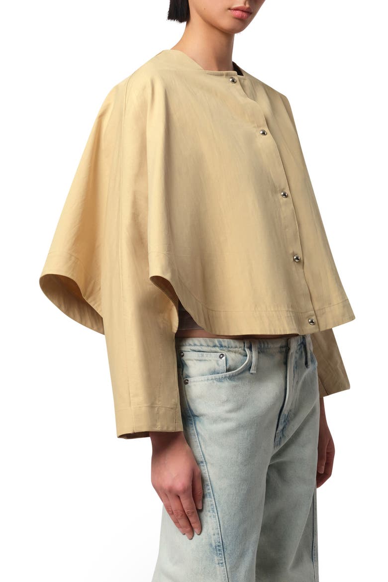 Quinn Water Repellent Cotton Blend Cape Jacket, Alternate, color, SANDSTONE