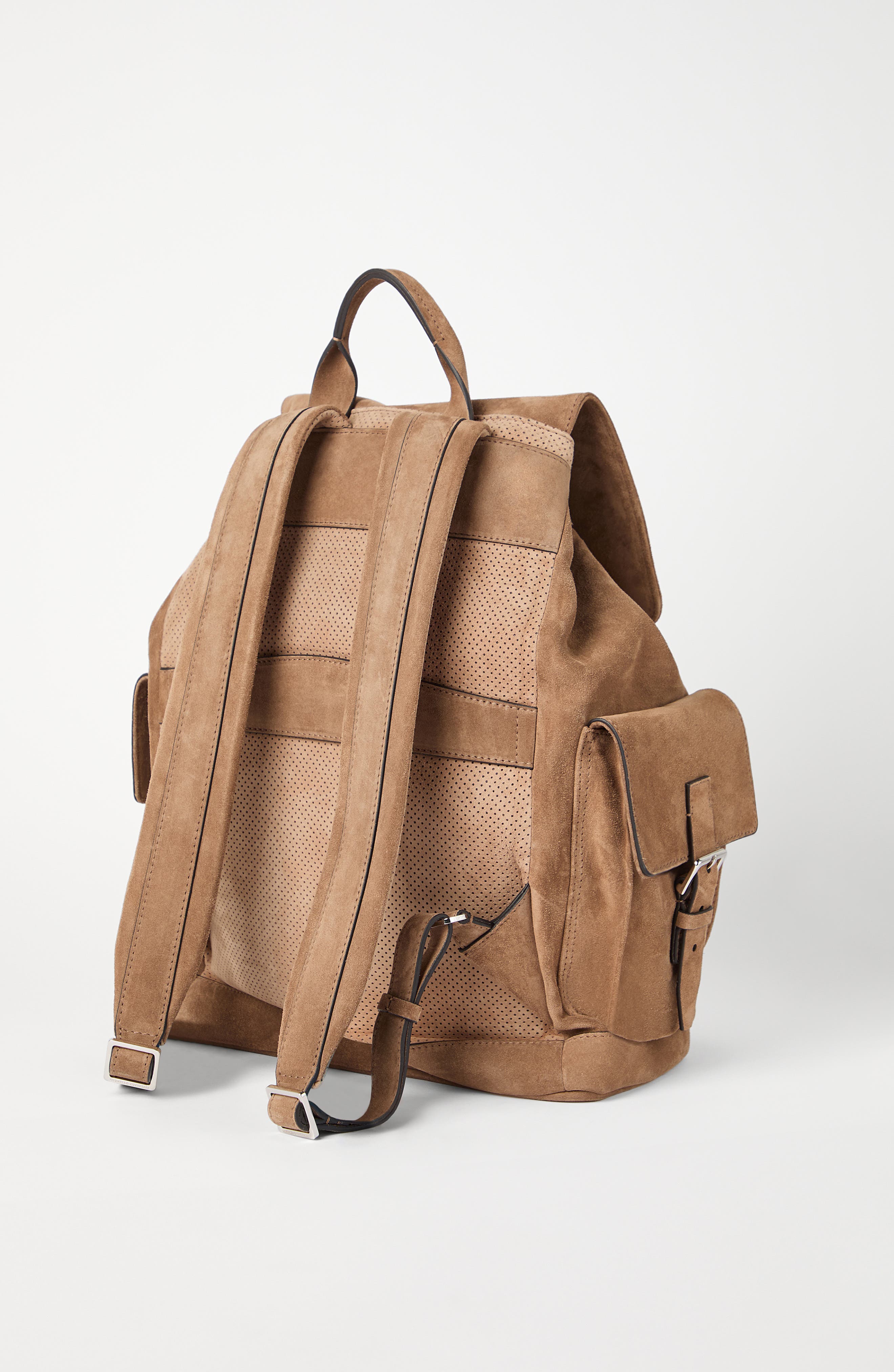 Brunello Cucinelli Suede city backpack, Alternate, color, 