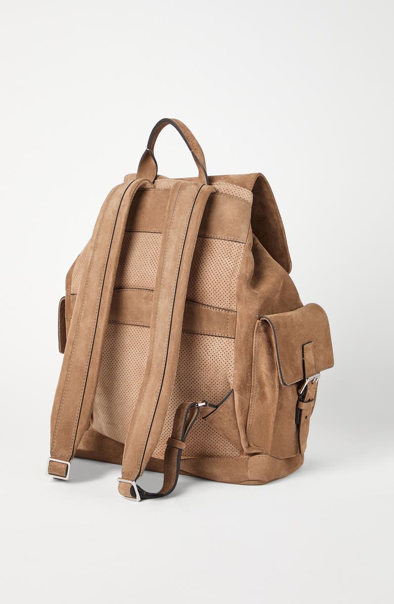 Brunello Cucinelli Suede city backpack, Alternate, color,