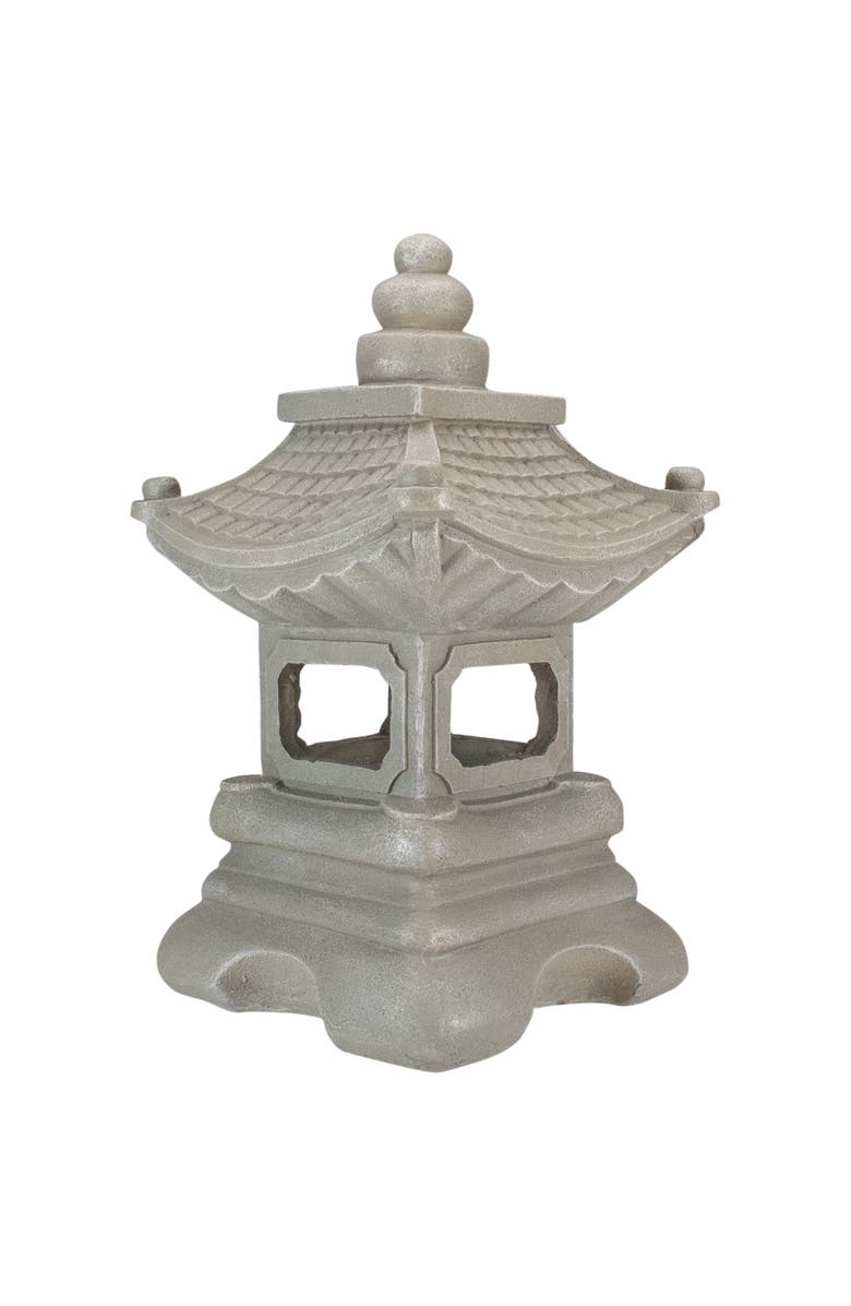 Northlight 13.5" Dark Gray Pagoda Outdoor Garden Statue, Main, color, Gray