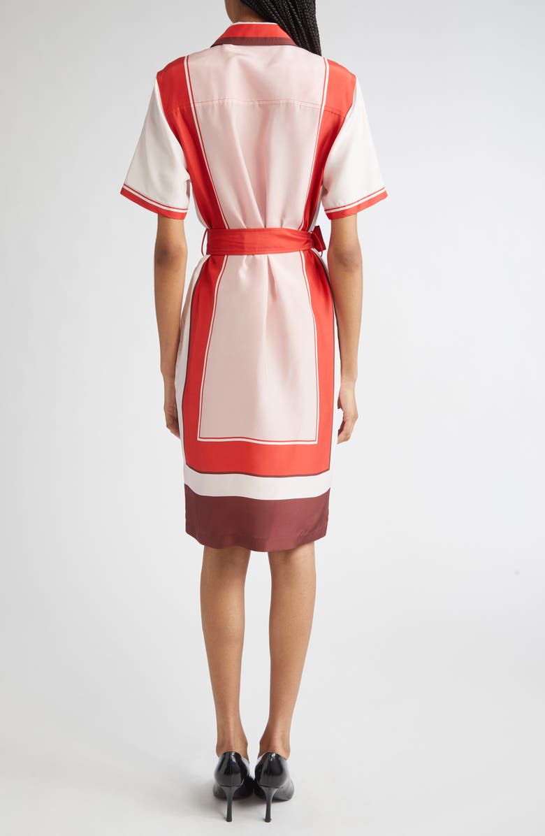 Burberry Scarf Print Short Sleeve Silk Shirtdress, Alternate, color, Box Ip Pattern