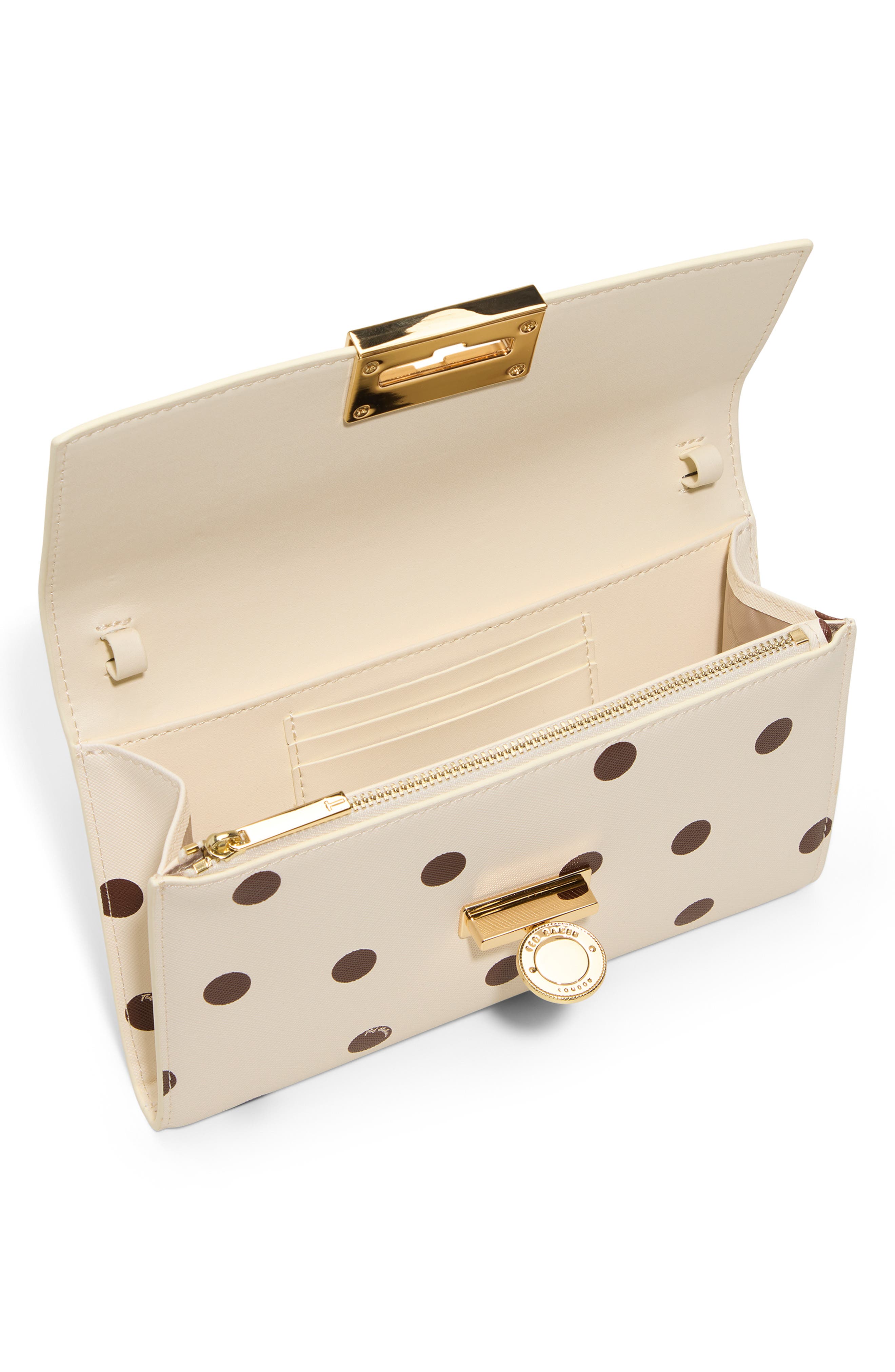 Parisa Polka Dot Faux Leather Crossbody Bag, Alternate, color, IVORY PRIMARY - MULTI