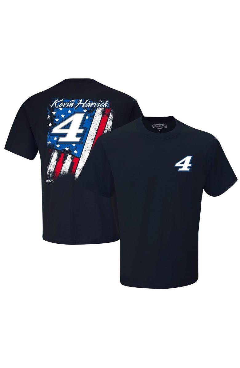 STEWART-HAAS RACING Men's Stewart-Haas Racing Team Collection Navy Kevin Harvick Exclusive Tonal Flag T-Shirt, Main, color, 
