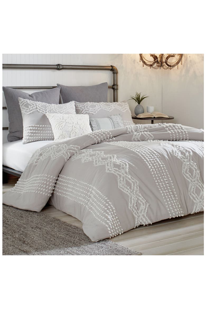 Cut Geo Comforter & Sham Set, Alternate, color, GREY