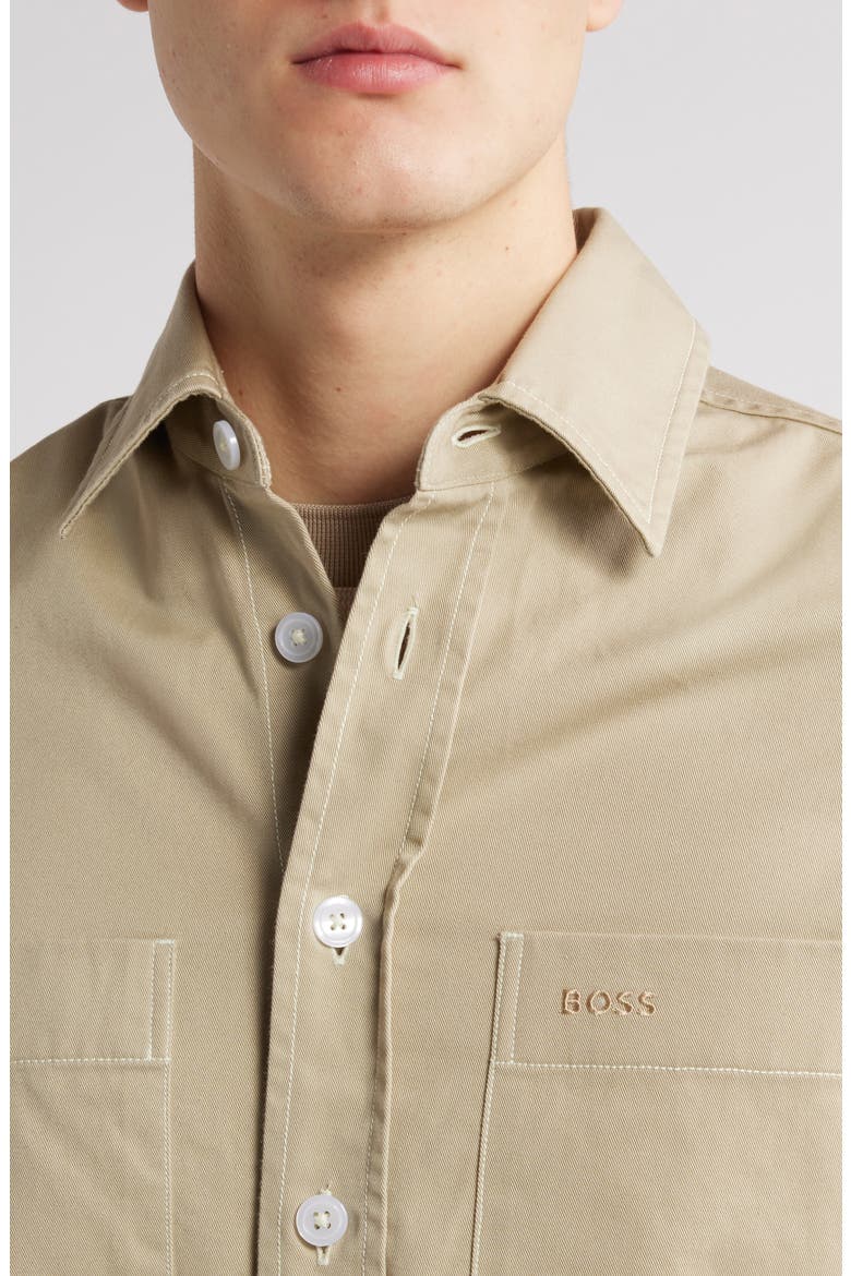 Owen Cotton Twill Button-Up Shirt Jacket, Alternate, color, LT BGE