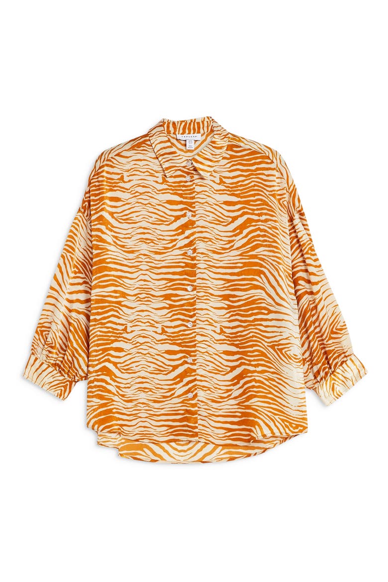 Zebra Print Shirt, Alternate, color, ORANGE MULTI