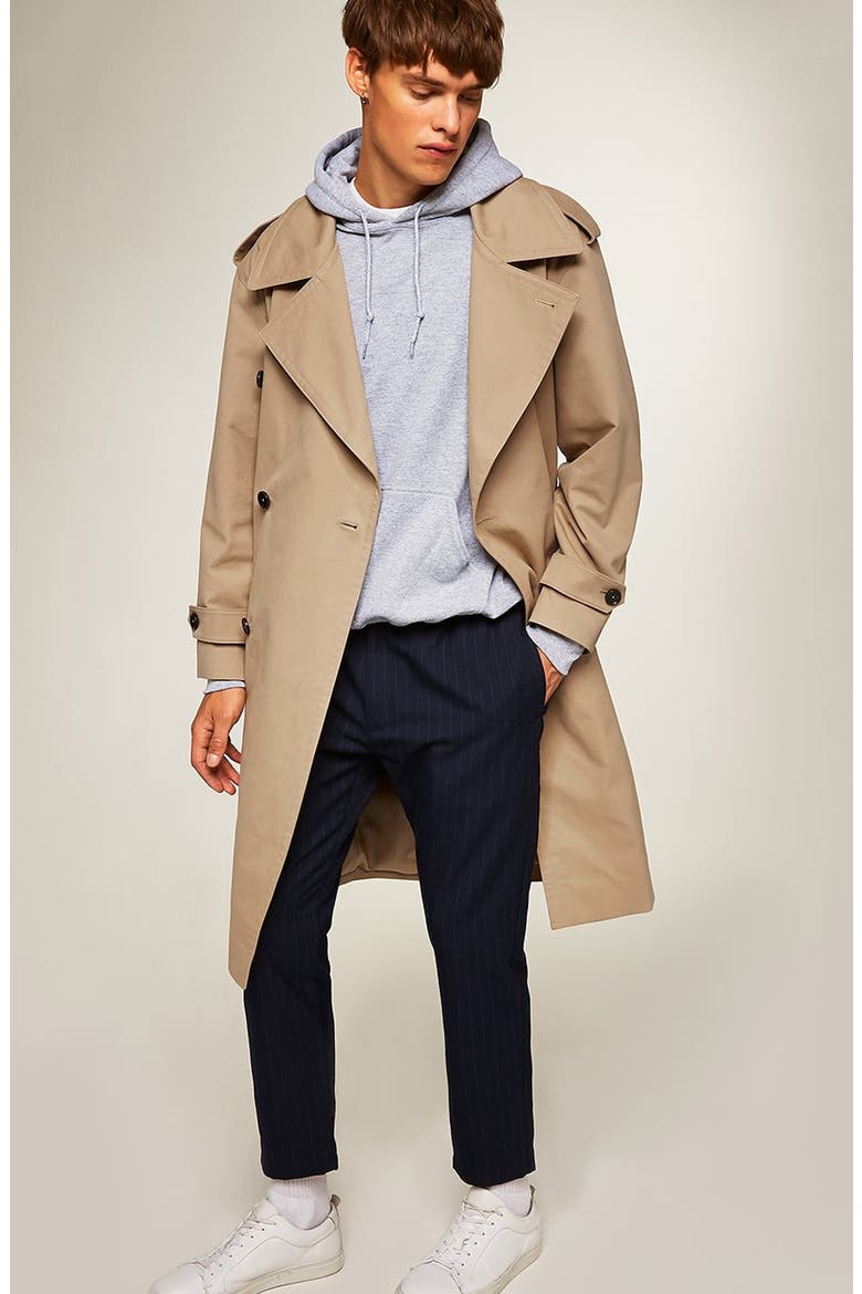 Double Breasted Trench Coat, Alternate, color, STONE