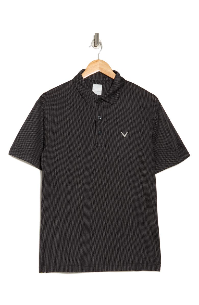 Callaway Chevron Jacquard Golf Polo, Alternate, color, Caviar