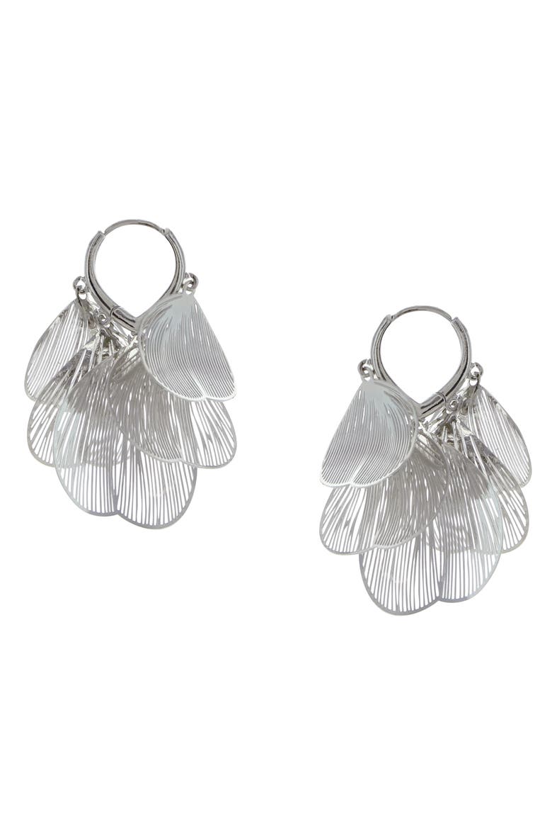 Whisper Hoop Earrings, Main, color, SILVER