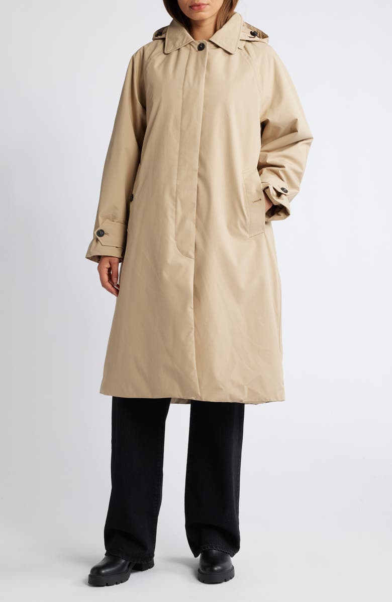 Save The Duck Zoey Water Repellent Coat, Main, color, Stardust Beige
