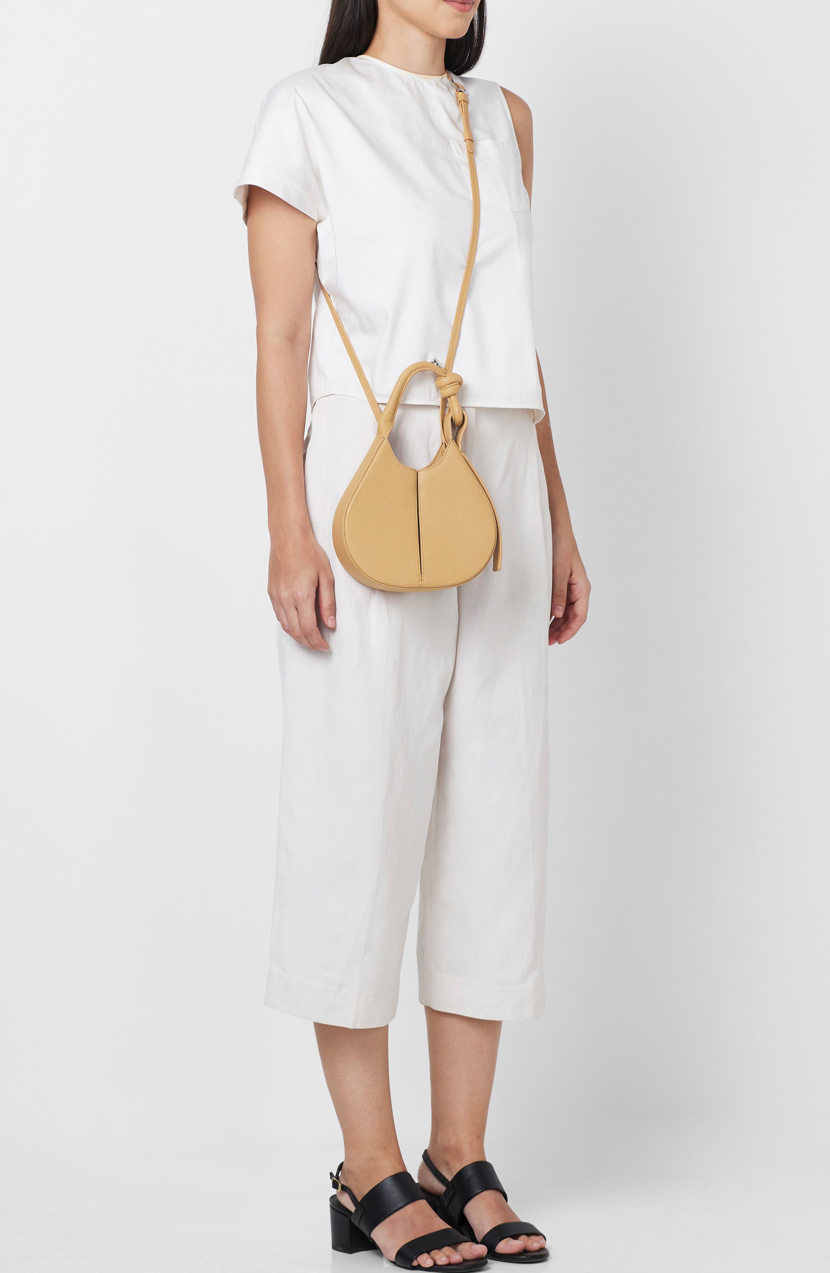 Mini Ina Inverted Pleat Crossbody Bag, Alternate, color, BISQUE