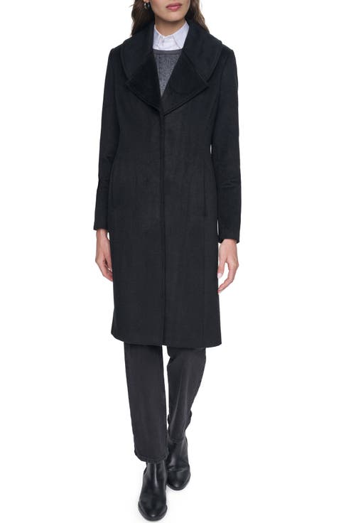 Oversize Collar Wool Blend Coat