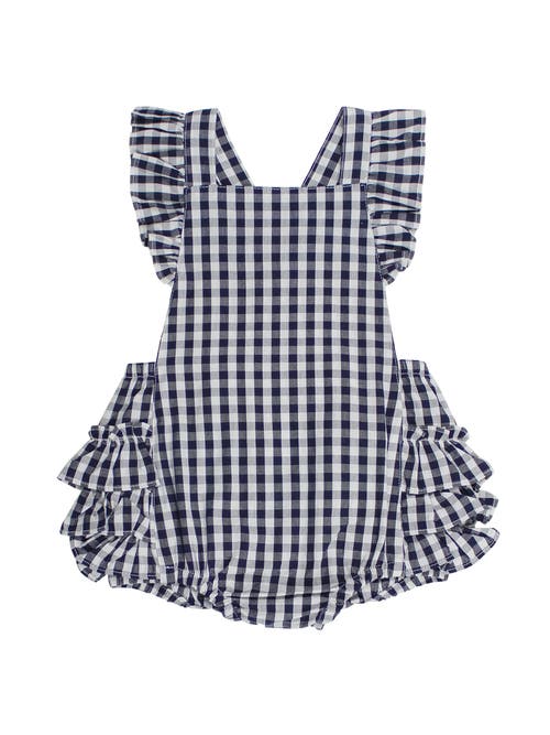 Rufflebutts Kids' Flutter Overall Romper In Blue