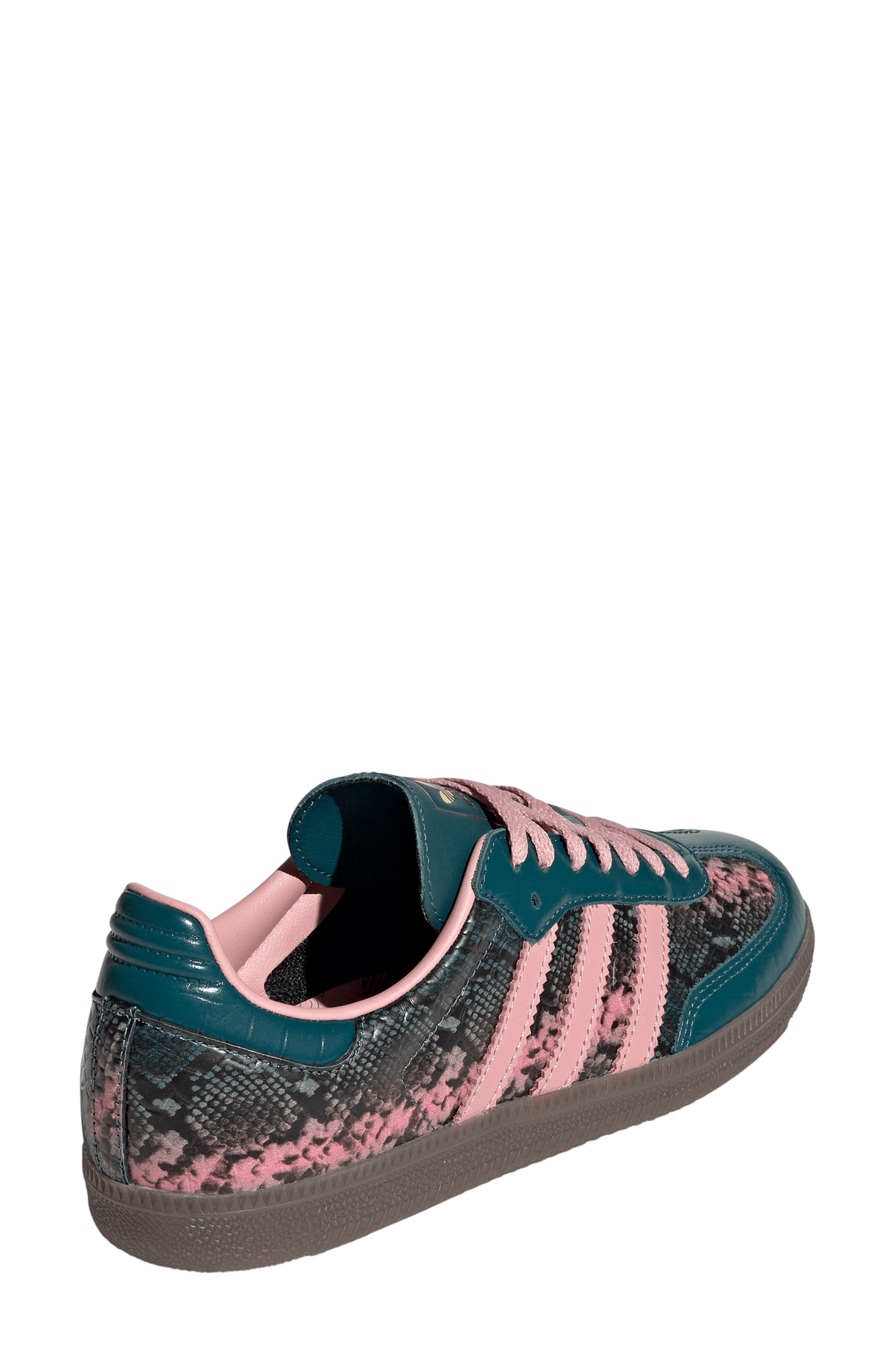 Samba OG Leather Sneaker, Alternate, color, RICH GREEN/ MAUVE/ GOLD