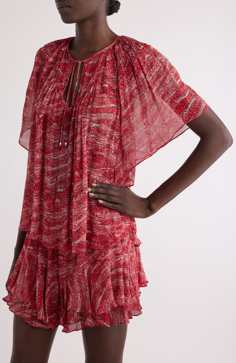 Isabel Marant Étoile Neslya Print Top, Alternate, color, Red