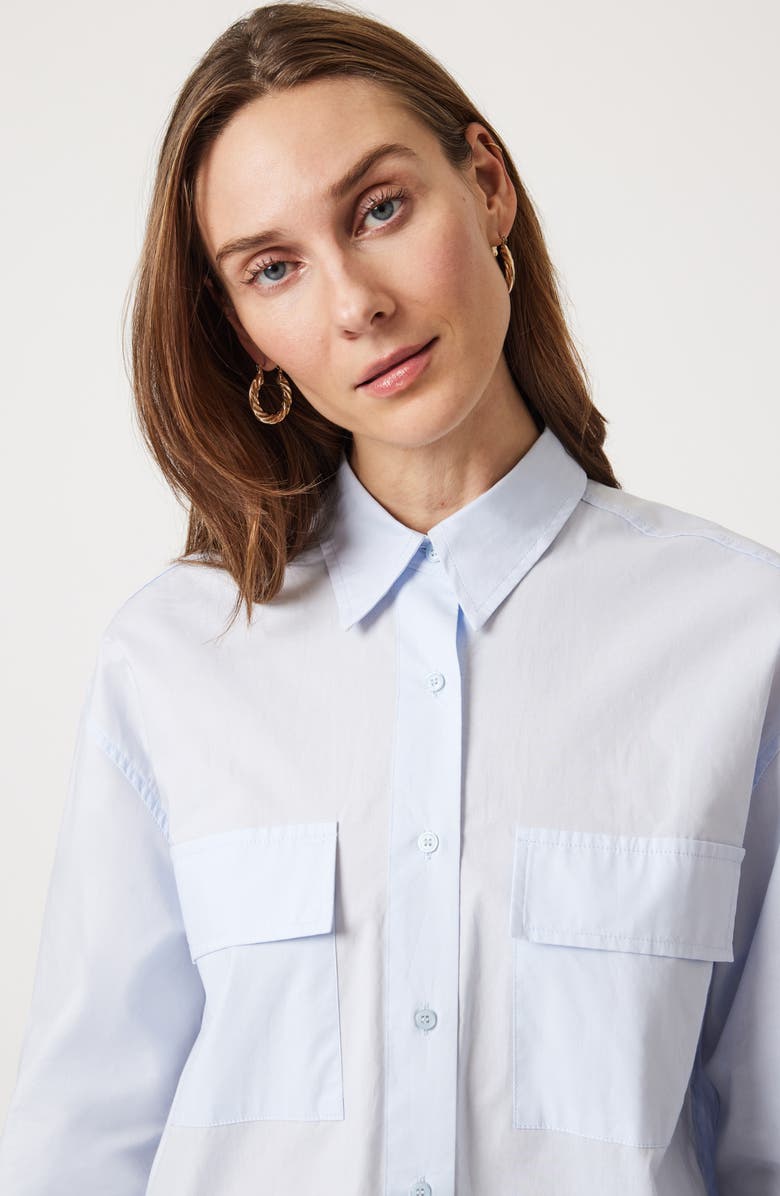 Mavi Jeans Cotton Poplin Button-Up Shirt, Alternate, color, Cashmere Blue