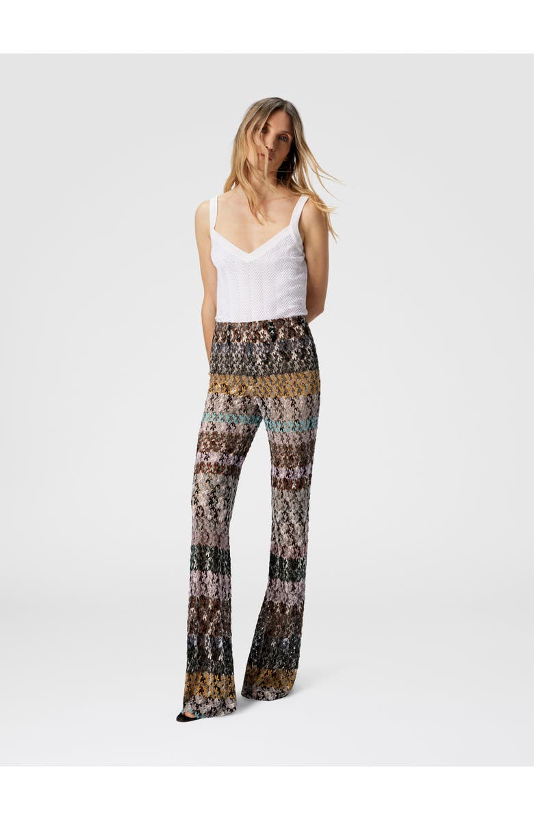 Missoni Flare Pants In Embroidered Lace, Alternate, color, Multicoloured