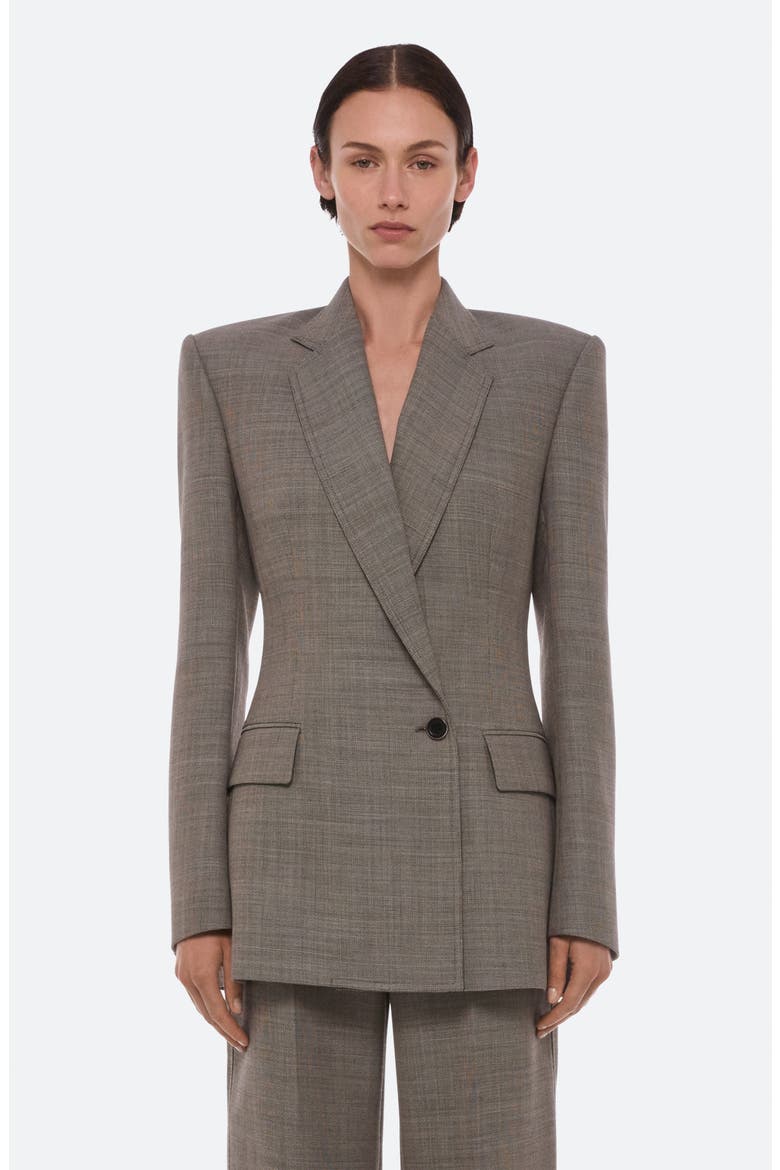 Sculptural One-Button Blazer, Alternate, color, BEIGE MELANGE