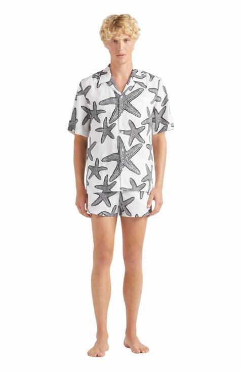 Men's Starlettes Linen Bowling Shirt