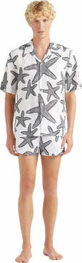 Vilebrequin Men's Starlettes Linen Bowling Shirt