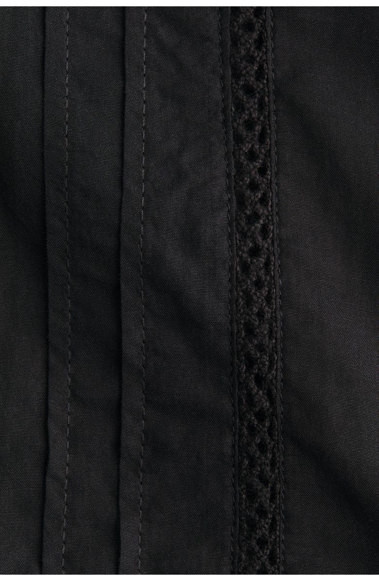 H&M Pintucked Pyjama Shirt, Alternate, color, Black