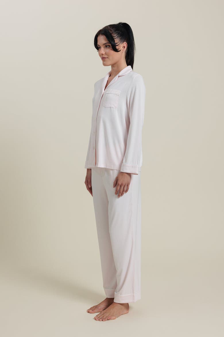 Natural Long Sleeve Pajama Top Shirt, Alternate, color, Rosewater