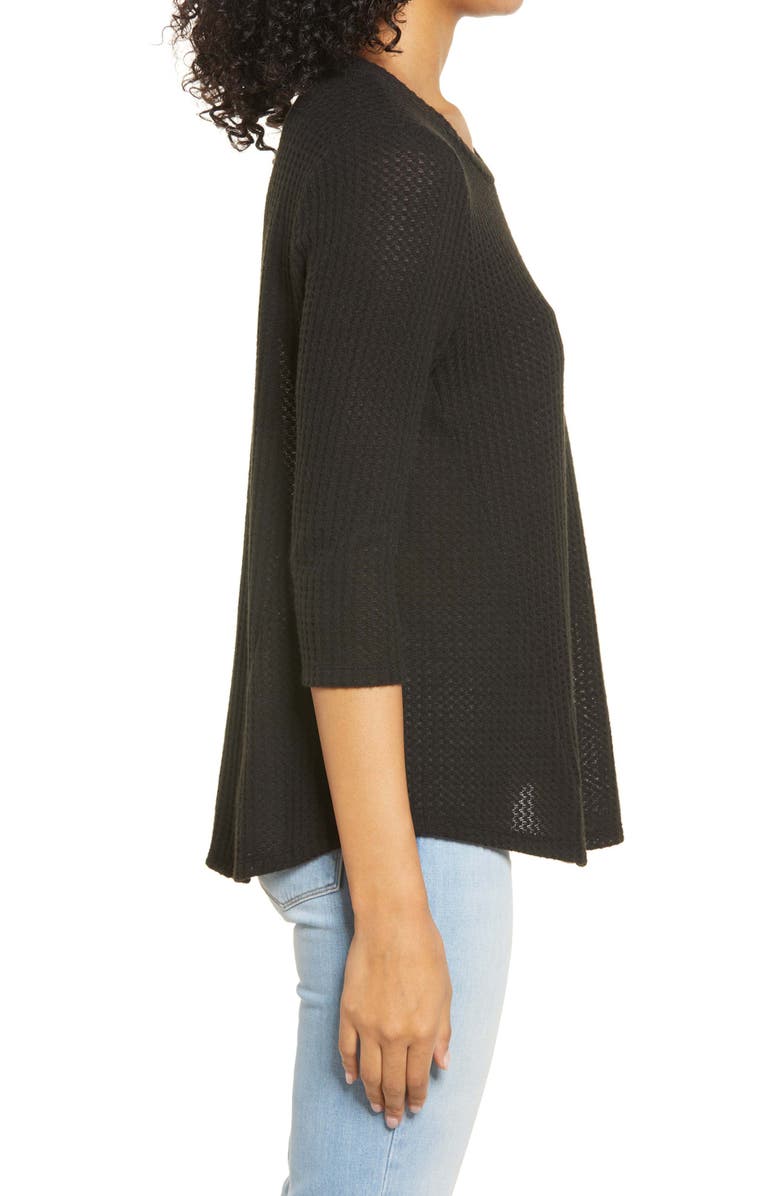 Bobeau Waffle Knit Swing Top, Alternate, color, 
