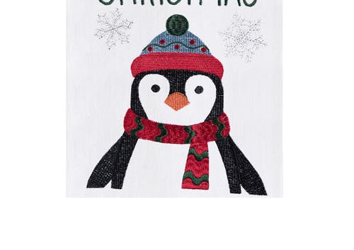 C & F Home C&f Home Christmas "have A Holly Jolly Christmas" Sentiment Penguin Cotton Flour Sack Kitchen Dish T In White
