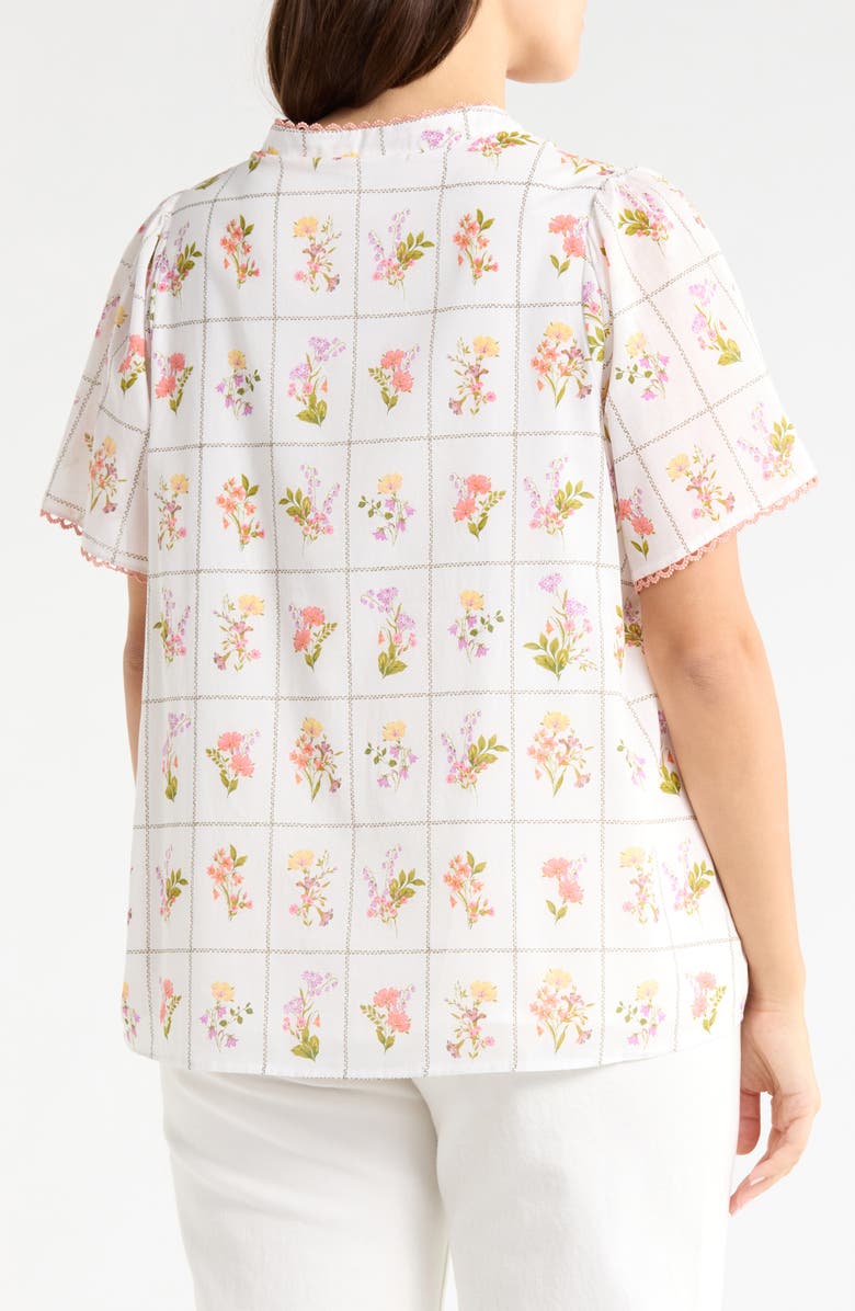 SUGARLIPS Diane Floral Print Top, Alternate, color, Coral-Multi