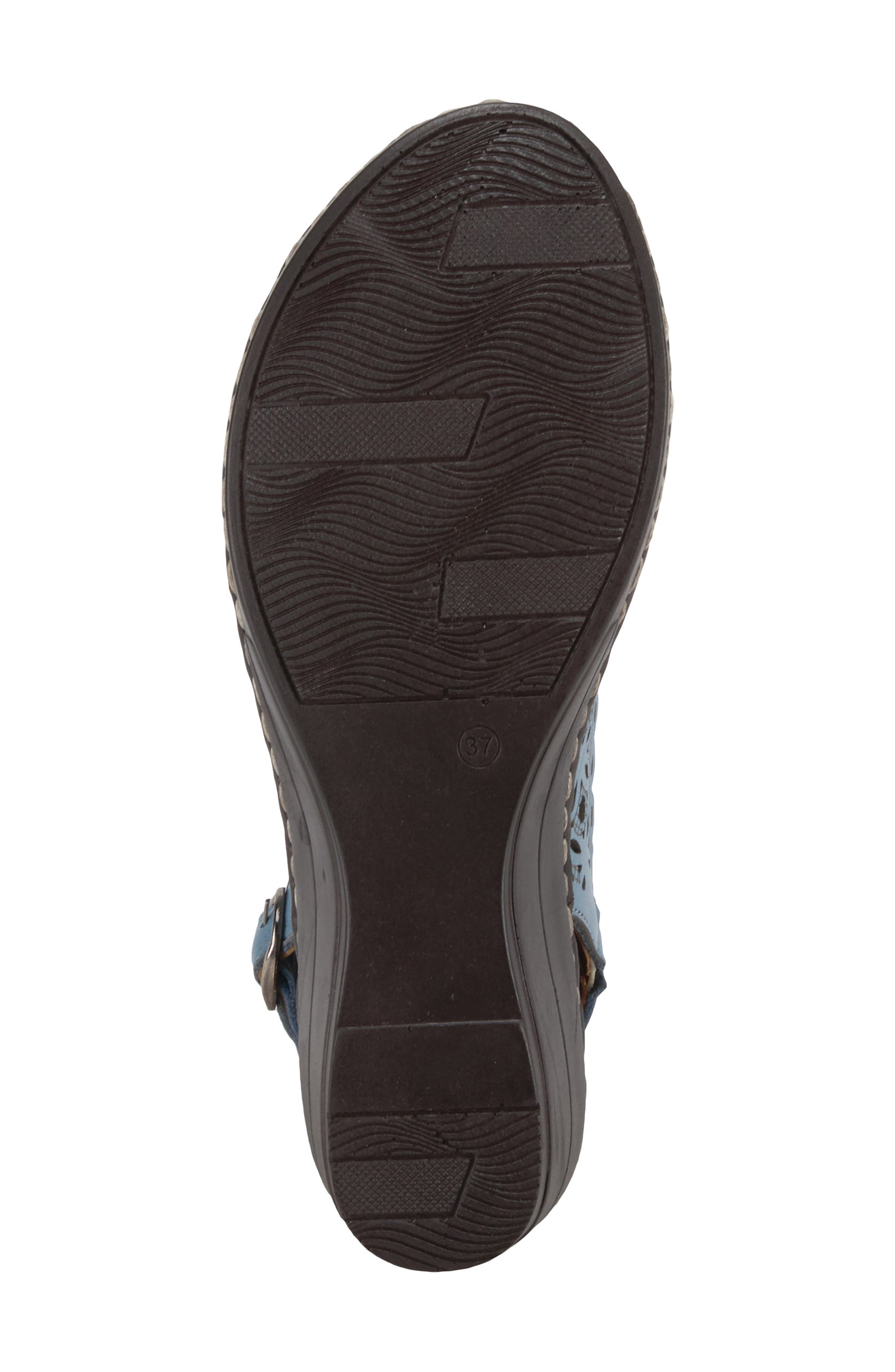 Spring Step Belizana Wedge Sandal, Alternate, color, Blue Leather
