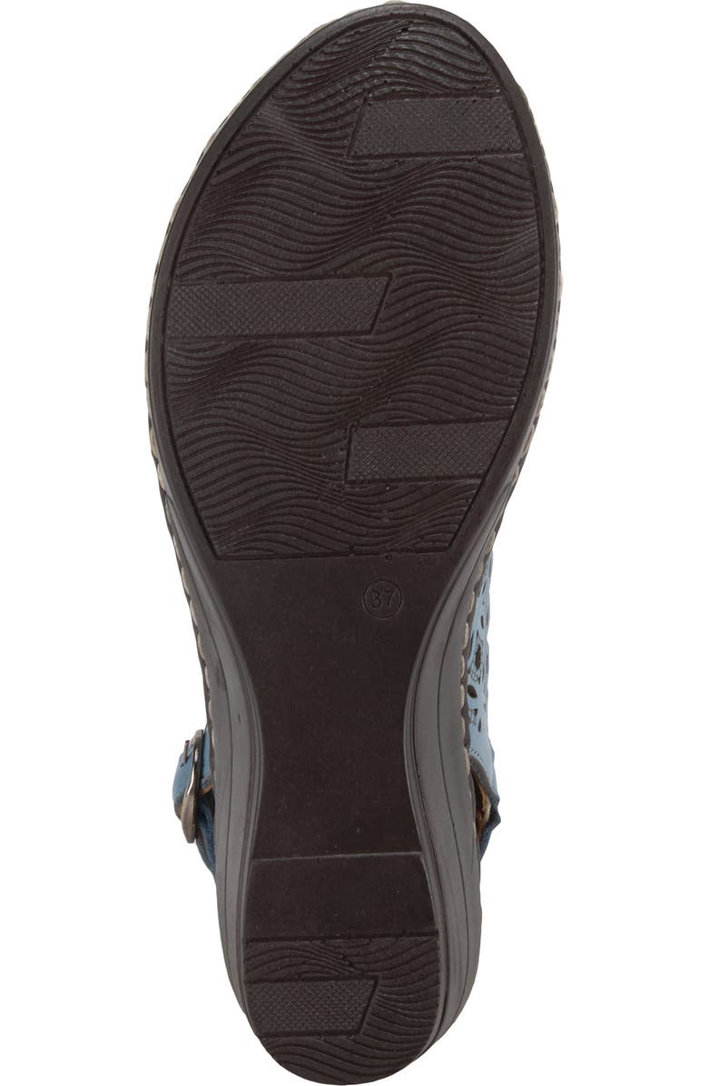 Spring Step Belizana Wedge Sandal, Alternate, color, Blue Leather