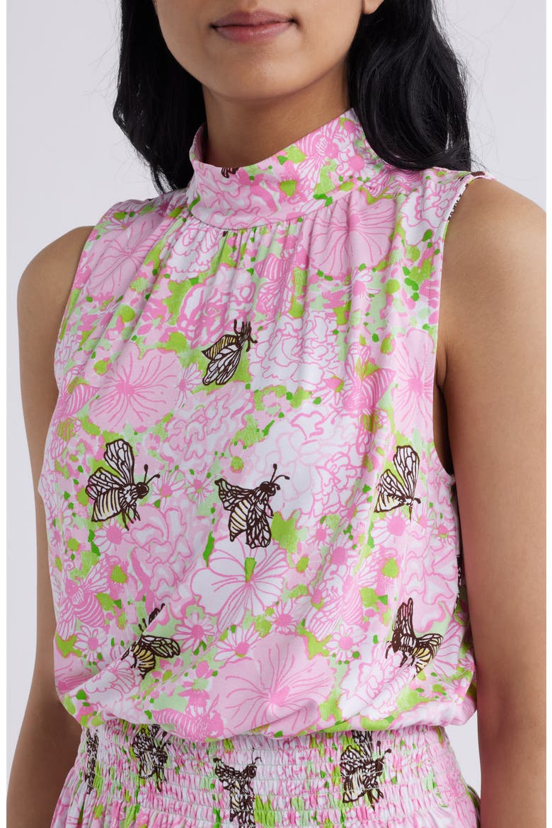 Serah Smocked Waist Blouson Dress, Alternate, color, PISTACHIO MACARON BEES KNEES