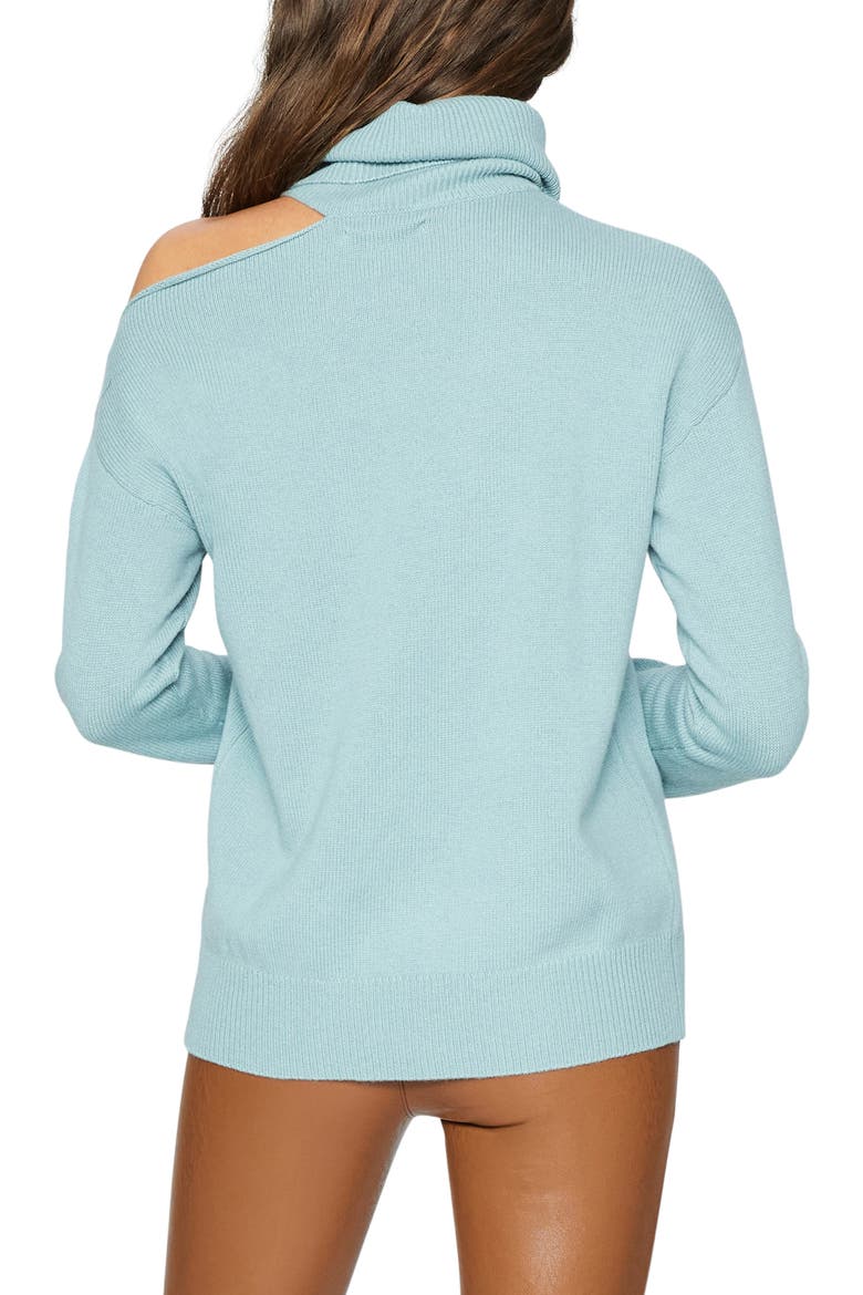 Raundi Cutout Shoulder Sweater, Alternate, color, SLATE