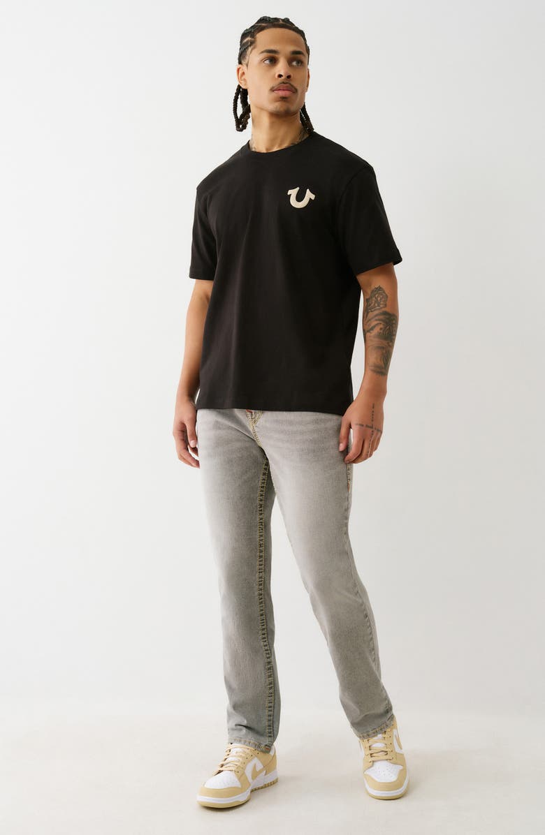 True Religion Geno Flap Pocket Slim Fit Jeans, Alternate, color, Grey Silvery