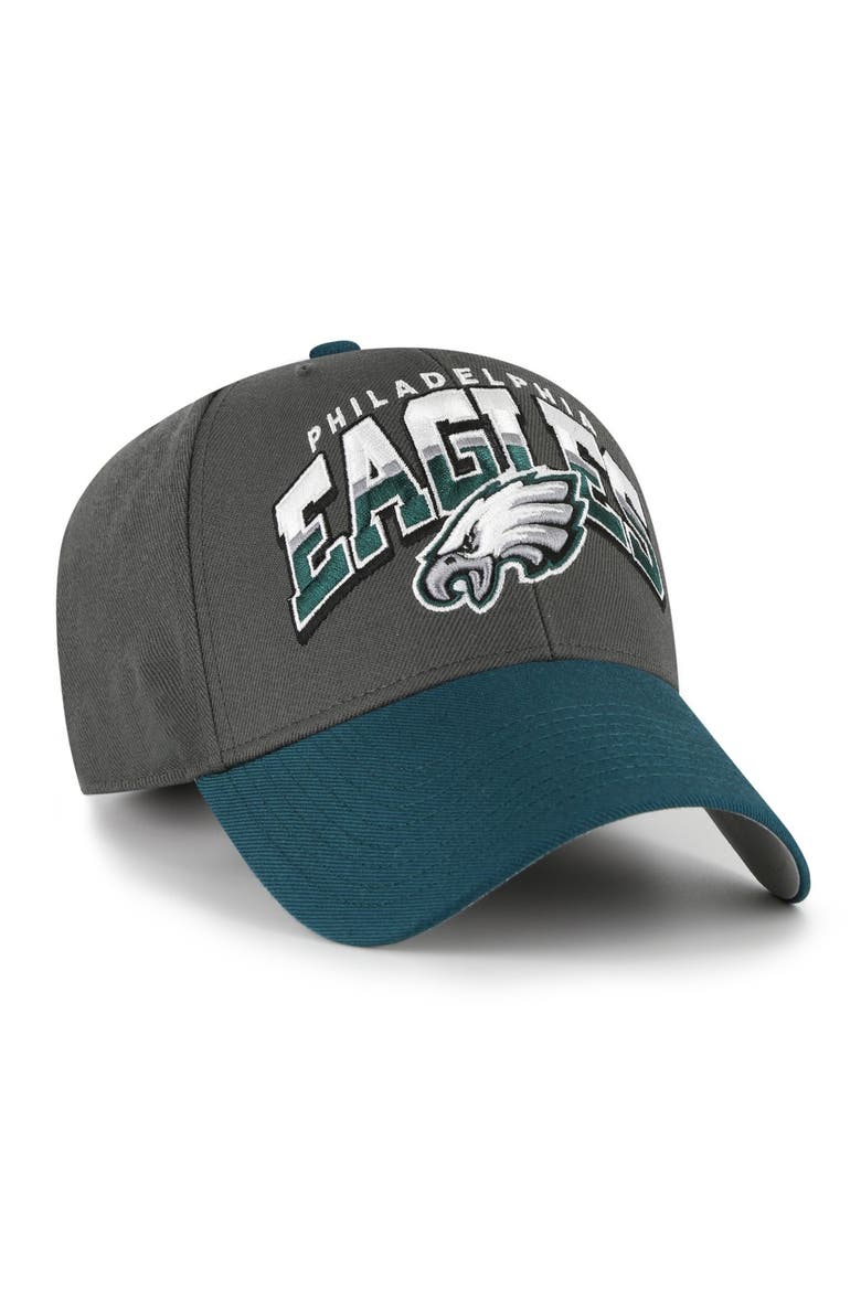 Men's '47 Charcoal Philadelphia Eagles Split Block MVP Adjustable Hat, Alternate, color, Charcoal