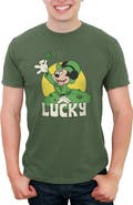 Mickey & Friends Men's Mickey & Friends St. Patrick's Day Mickey Lucky 4 Leaf Clover Graphic T-Shirt