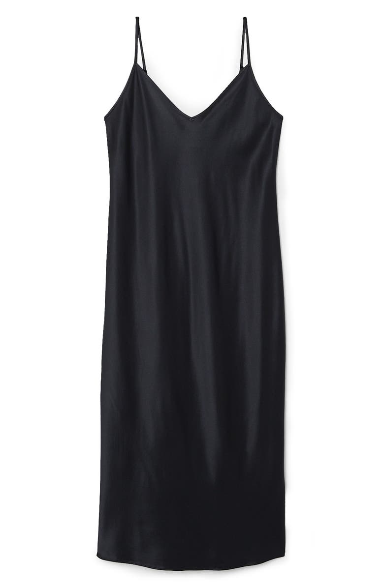 Club Monaco Silk Charmeuse Midi Slipdress, Alternate, color,