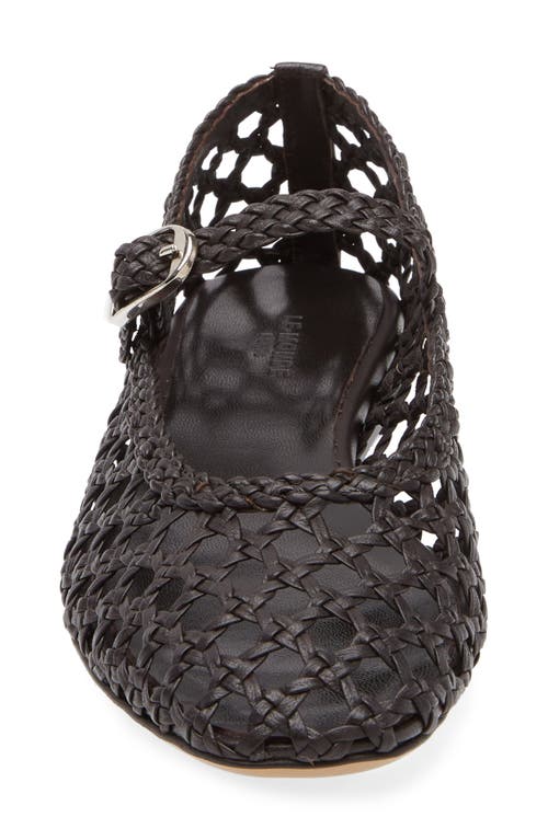 Shop Le Monde Beryl Woven Mary Jane Flat In Chocolate