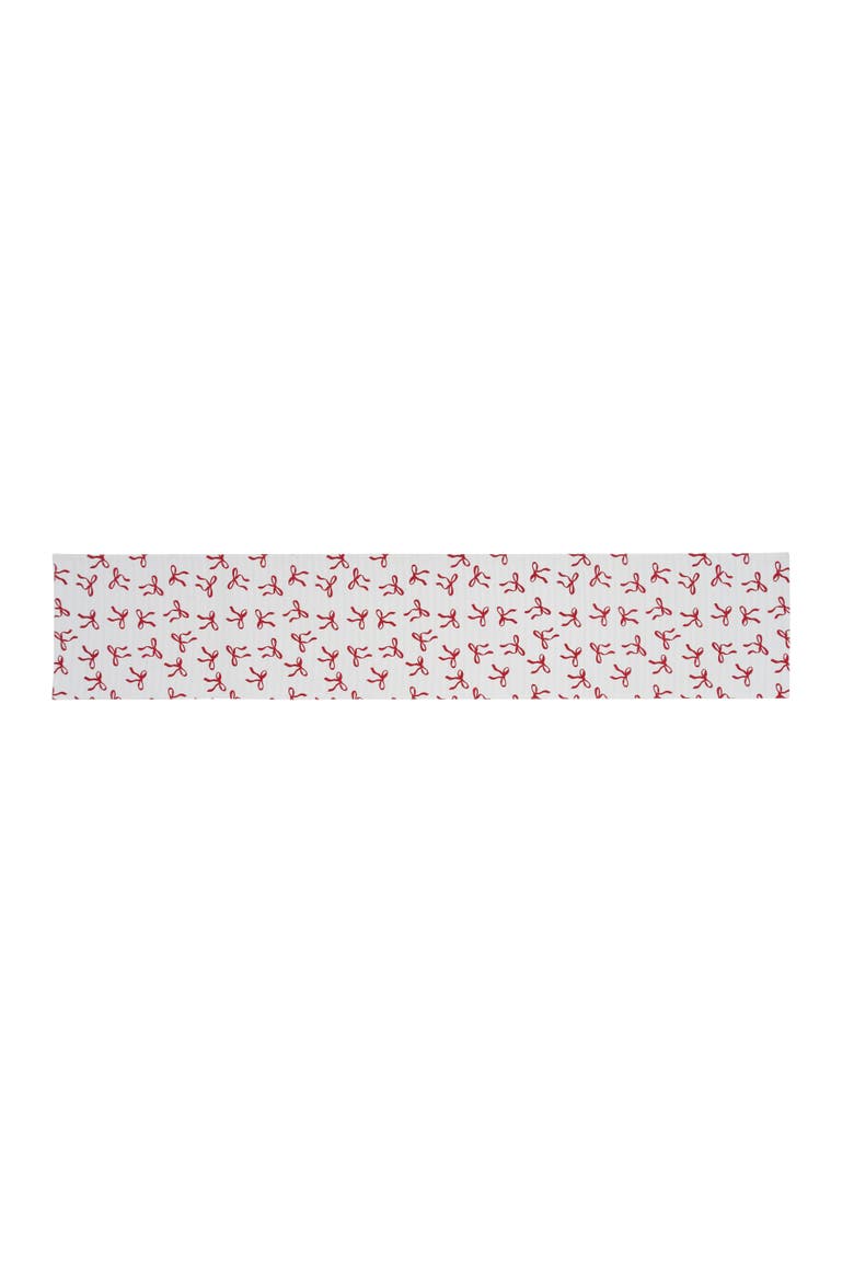 Holiday Bows Striped Reversible Runner 14" x 72", Alternate, color, Red