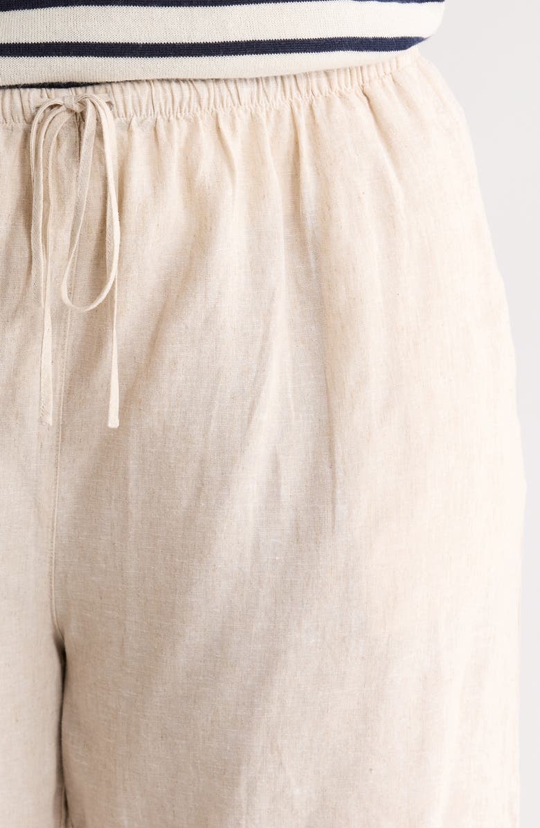 Caslon<sup>®</sup> Linen Blend Drawstring Shorts, Alternate, color, Flax