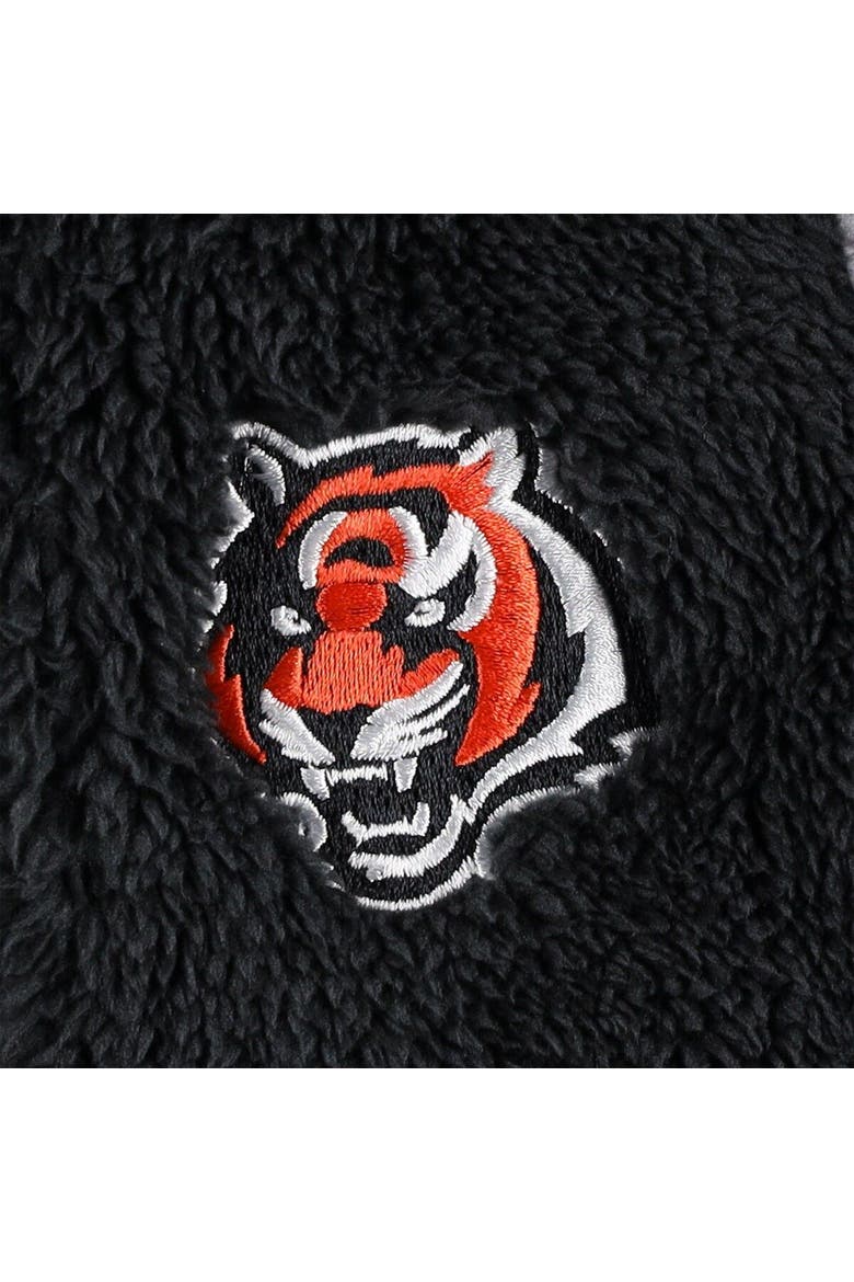 Newborn & Infant Black/Gray Cincinnati Bengals Game Nap Teddy Fleece Bunting Full-Zip Sleeper, Alternate, color, Black