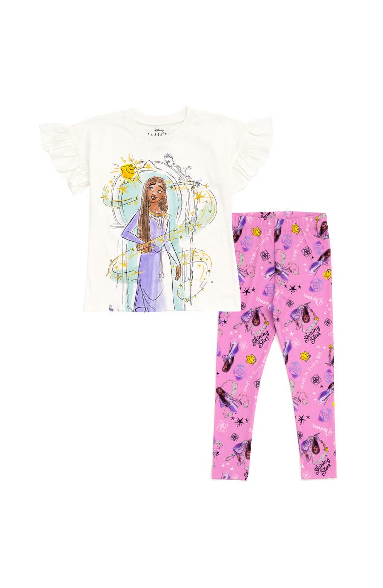 Disney Wish T-Shirt & Leggings Set, Main, color, White / Purple