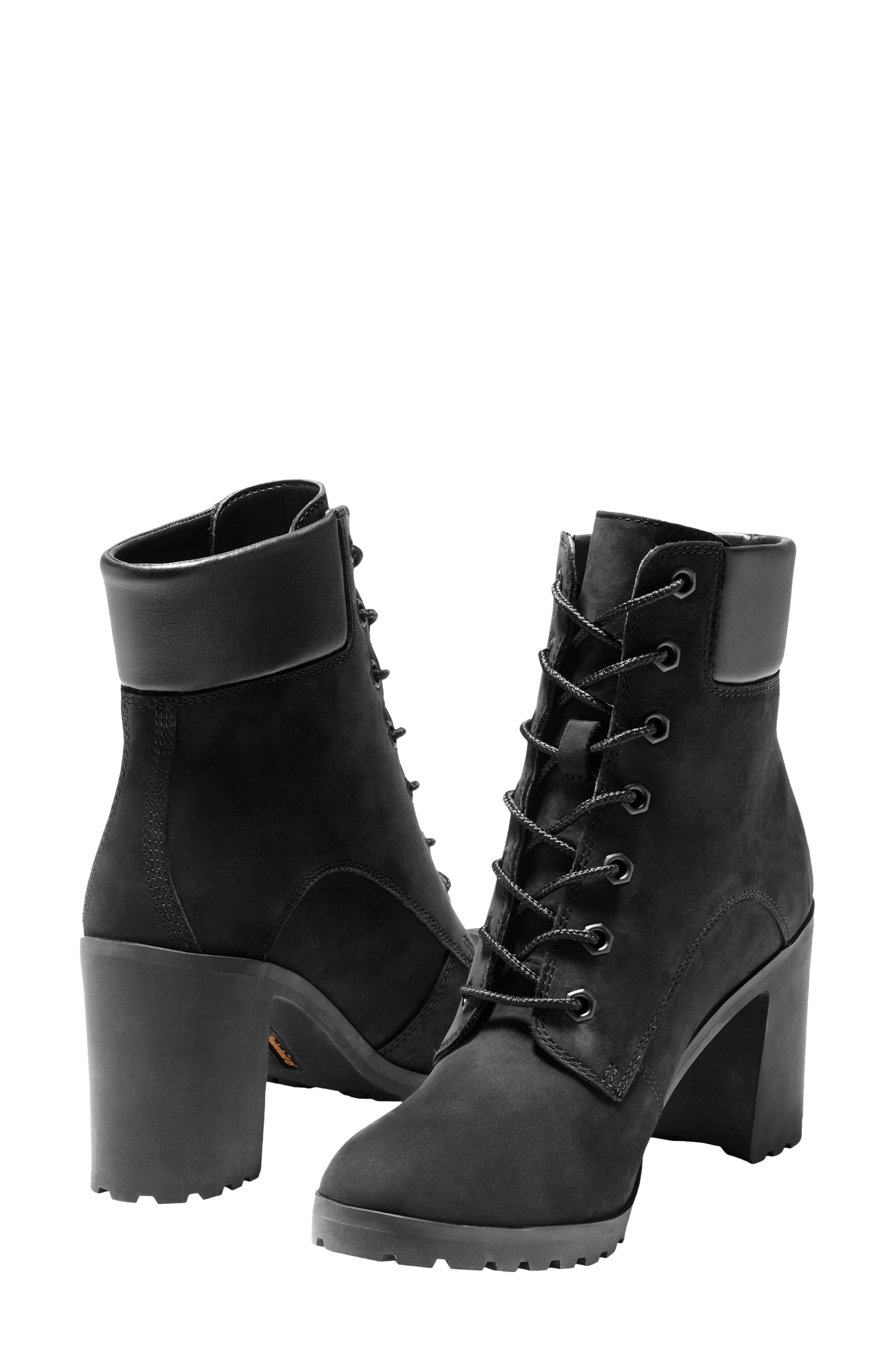 Timberland Allington Block Heel Bootie, Alternate, color, Black