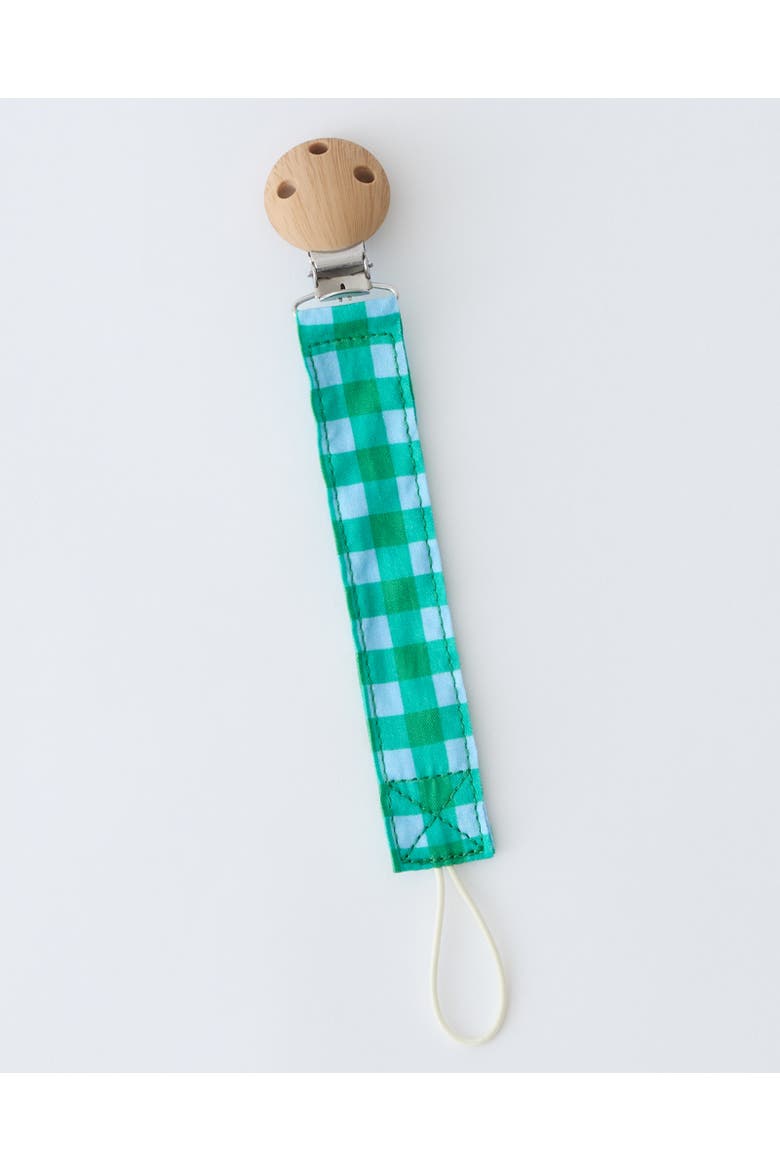 Pacifier Clip Two-Pack, Alternate, color, Teal Gingham
