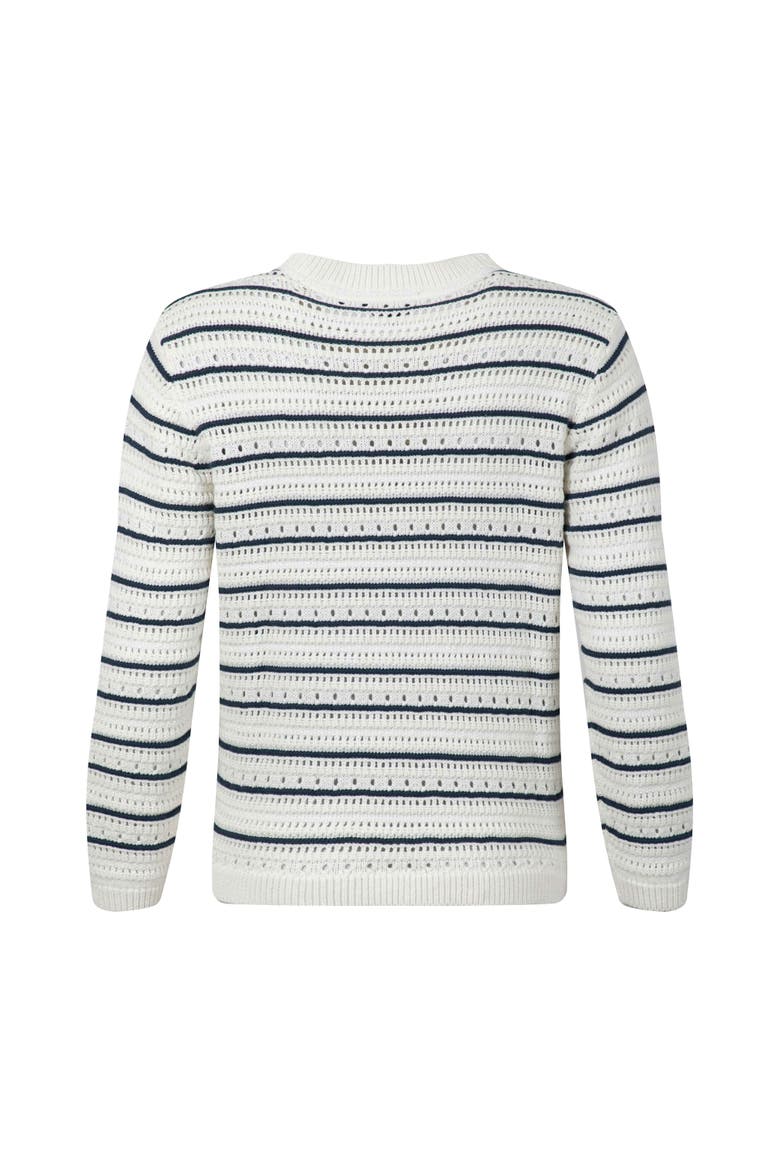 Romilly Pointelle Striped Cardigan, Alternate, color, Light Cream