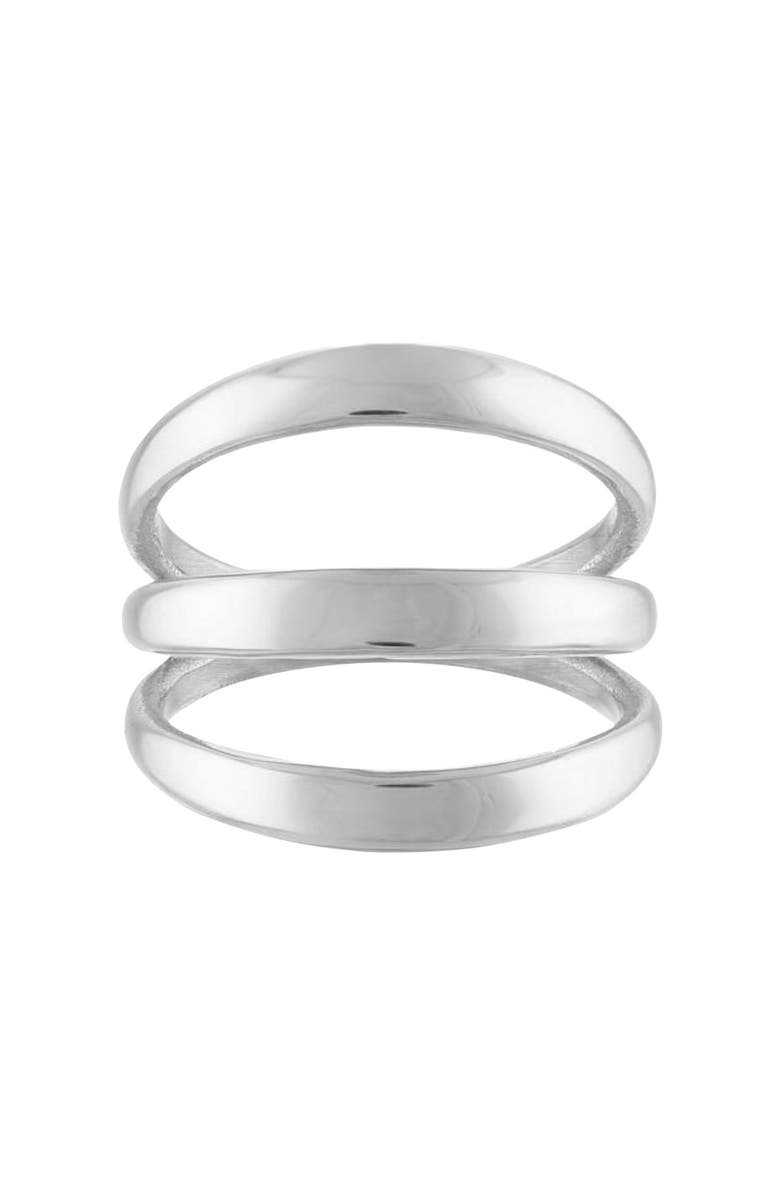 BEN ONI Stacked Lines Ring, Main, color, Silver