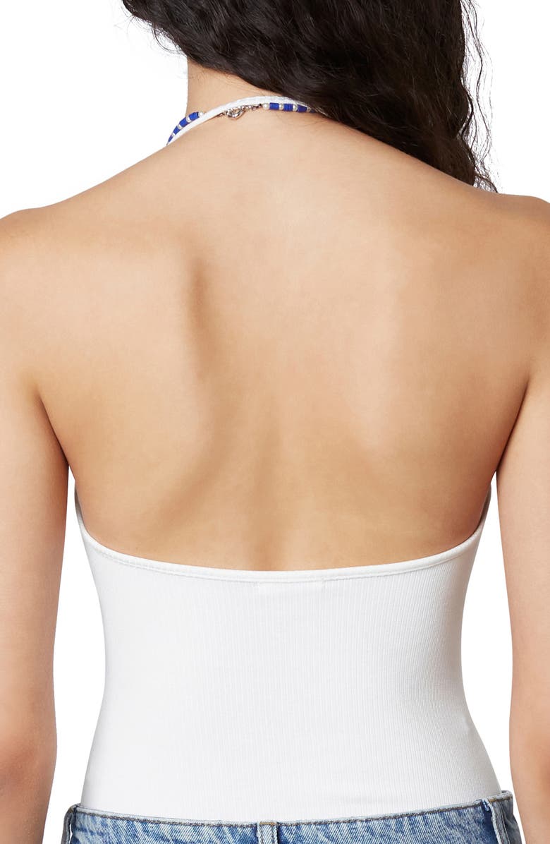 Nia Kaia Rib Halter Tank, Alternate, color, White